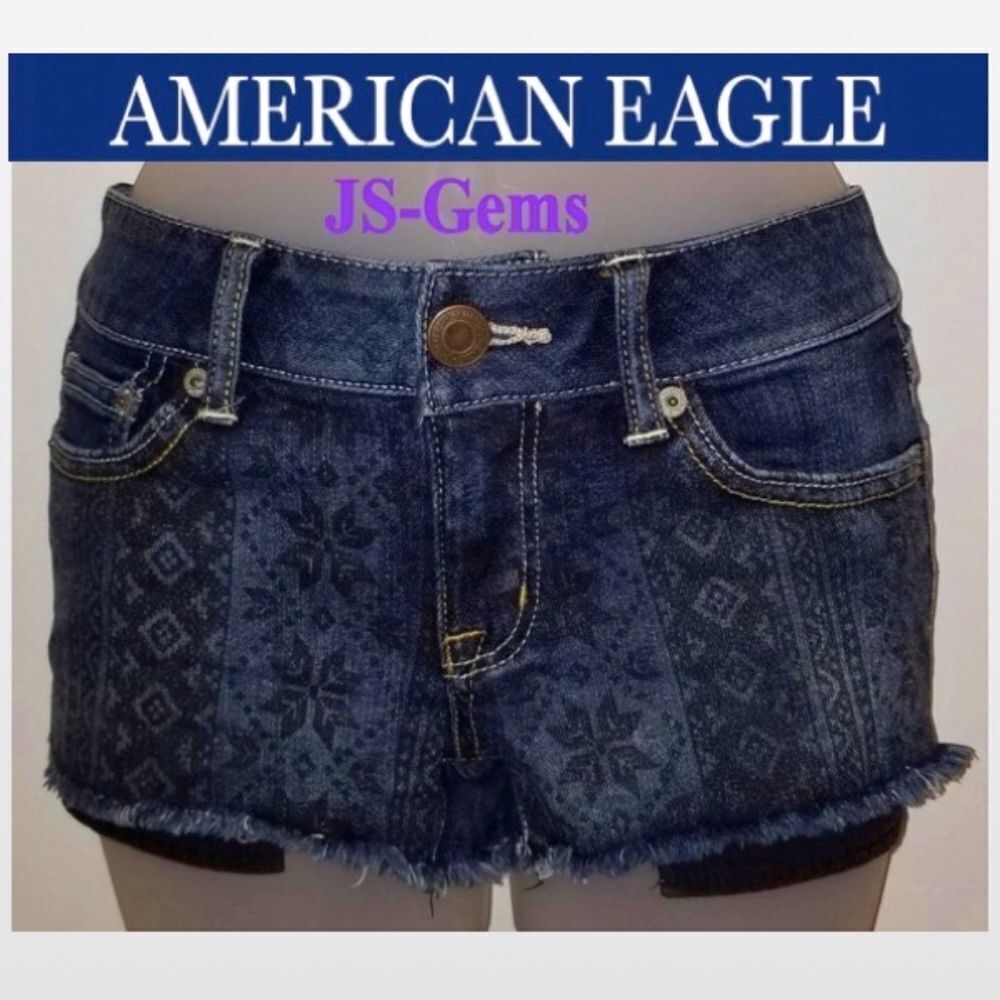 American Eagle Jean Shorts Blue Dark Size 4